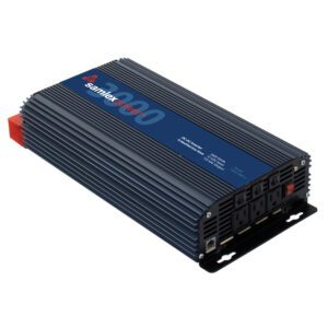 A picture of an inverter with the power on.