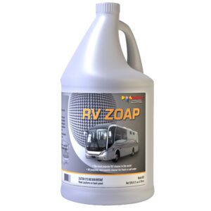 A gallon of rv zoap is shown.