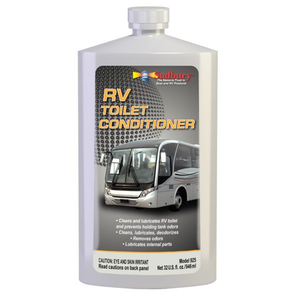 A bottle of rv toilet conditioner