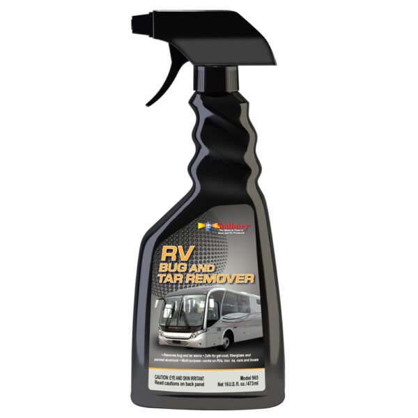 A spray bottle of rv rust and tar remover.