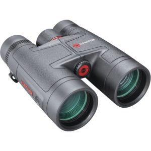 A pair of binoculars with red accents on them.