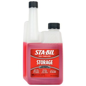 A bottle of storage fluid is shown.