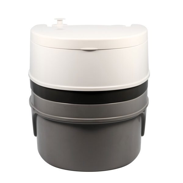 A stack of two containers with lids on top.