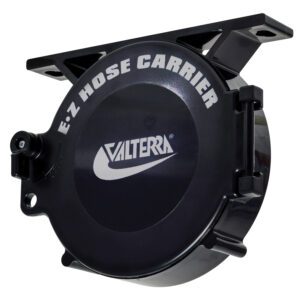 A black and white picture of a valterra e-z hose carrier.