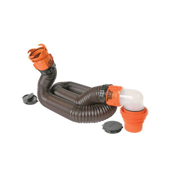 A hose with two plugs and a cup.