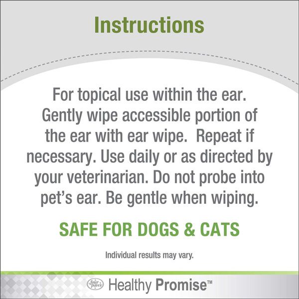 Four Paws Healthy Promise Dog And Cat Ear Wipes - Image 4