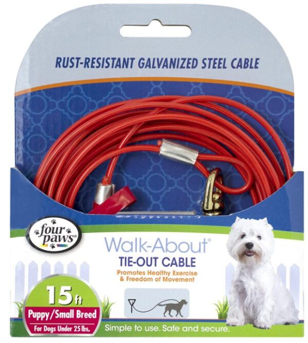 Four Paws Walk-About Puppy Tie-Out Cable for Dogs up to 25 lbs