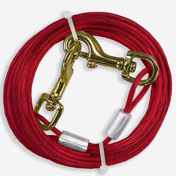 Four Paws Dog Tie Out Cable - Medium Weight - Red - Image 4