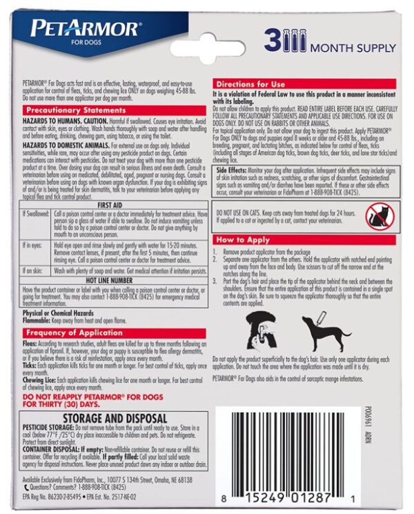 PetArmor Flea and Tick Treatment for Large Dogs (45-88 Pounds) - Image 2