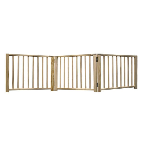 Four Paws 3 Panel Smart Folding Wood Gate for Pets - Image 4