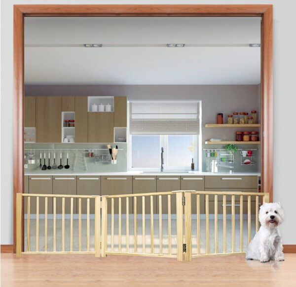 Four Paws 3 Panel Smart Folding Wood Gate for Pets - Image 5