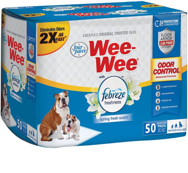 Four Paws Wee Wee Odor Control Pads with Fabreeze Freshness - Image 3