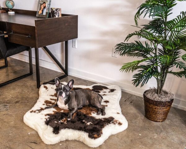 Paw Puprug Animal Print Memory Foam Dog Bed Brown Faux Cowhide - Image 6