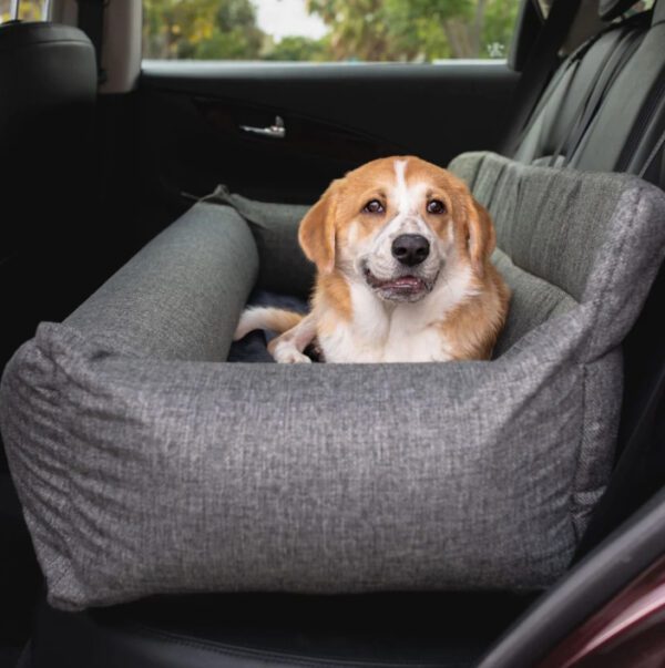 Paw PupProtector Memory Foam Dog Car Bed Gray Single Seat - Image 7