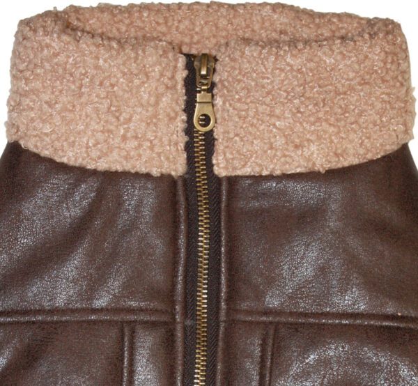 Fashion Pet Brown Bomber Dog Jacket - Image 2